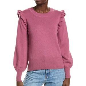Ainsley Pink Ruffle Crew Neck Sweater